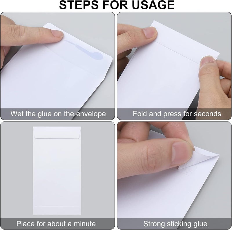 Keketer 200 Pack Cash Envelopes 3.5x6.7 Fit for Envelope Money Saving Challenge, 120 GSM Thick Money Envelopes for Cash, Budgeting, Check, Coin, Tickets, Jewelry, small items & collectables (White) - Image 3